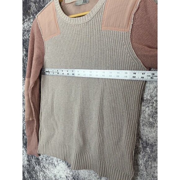 Kut from the Kloth Wool Lorissa Colorblock Knit Sweater Mauve Blush Pink Small - Picture 10 of 12